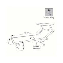 Lettino Prendisole Con Tettuccio Cosma Bari Bianco -Campeggio Forniture Negozio lettino prendisole con tettuccio cosma bari bianco per spiaggia mare o giardino 2
