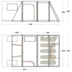 Tenda Ferrino Altair 5 -Campeggio Forniture Negozio tenda ferrino altair 5 family struttura pneumatica performatica gonfiabile ampia spaziosa abside anteriore campeggio stanziale 8